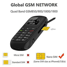 Load image into Gallery viewer, Unlocked Bluetooth Mini Mobile Phones-BM70 GSM Bluetooth Handset Phone Earphone Dialer Support Nano SIM Card 0.66inch(Black)
