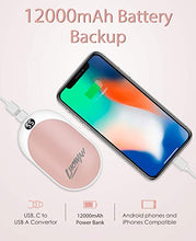 Load image into Gallery viewer, OUTTUO 12000mAh Hand Warmers Rechargeable, Electric Hand Warmer Power Bank, 17hrs Long Lasting Heat, 2 Levels, Outdoors, Raynauds, Heat Therapy (Pink)
