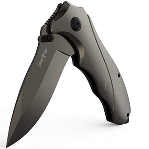 Heavy Pocket Knife for Men Best Spring Assisted Knife Folding Knife with Glass Breaker and Pocket Clip - Tactical Knofe - Camping Hunting Hiking Fishing EDC Survival Boy Scout Knife Gifts for Men 6495
