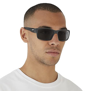ARNETTE AN4202 Fastball Rectangular Sunglasses, Fuzzy Grey/Grey, 62 mm