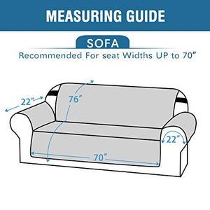 H.VERSAILTEX Sofa Cover Quilted Thick Velvet Plush Couch Cover for 3 Cushion Sofa Slipcover Protector from Pets Dogs, Non-Slip Two Elastic Straps on Back and Base (Sofa 70", Peacock Blue)