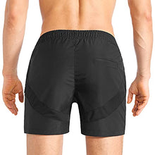 Load image into Gallery viewer, ZENWILL Mens 5&quot; Lightweight V-Mesh Gym Workout Running Shorts with Zip Pockets (Small, Black)
