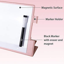 Load image into Gallery viewer, Small White Board A4 Desktop Dry Erase Board 8"12" Portable Whiteboard Easel with Stand Pink PU Cover Case for Kids, Adult, Office, Home, School
