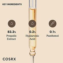 Load image into Gallery viewer, COSRX Propolis Ampoule, Glow Boosting Serum for Face with 73.5% Propolis Extract, 1.01 fl.oz / 30ml, Hydrating Essence for Sentsitive Skin, Fine Lines, Uneven Skintone, Not Tested on Animals, No Parabens, No Sulfates, No Phthalates, Korean Skincare
