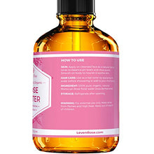 Load image into Gallery viewer, Rose Water Facial Toner by Leven Rose, Pure Natural Moroccan Rosewater Hydrosol Face Spray 4 oz
