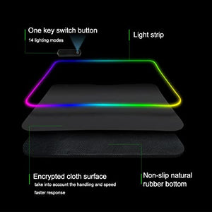 Gaming Mouse Pads Anime Solo Leveling Large Size RGB Mouse Pad Art Rubber PC Computer Gaming Mousepad Desk Mat Locking Edge for CS GO,300X800mm