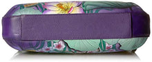 Load image into Gallery viewer, Anuschka Women's Genuine Leather Convertible Slim Hobo With Crossbody strap - Hand Painted Original Artwork - Peaceful Garden
