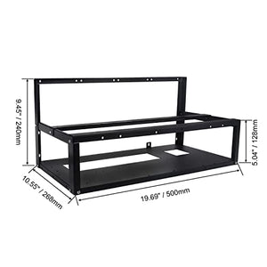 Toprema Mining Rig Frame for 6/8 GPU Steel Open Air Miner Rig Case Rack for Crypto Coin Currency Bitcoin ETH Ethereum ZCash Mining Accessories Tools - Frame ONLY