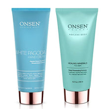 Load image into Gallery viewer, Onsen Secret Anti Aging Hand Firming Cream &amp; Foot Cream for Dry Cracked Heels Bundle. Infused w/ Organic Ingredients for Clarified &amp; Moisture Rich Skin
