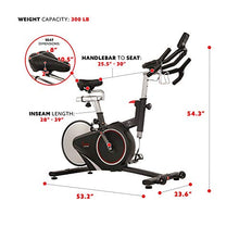 Load image into Gallery viewer, Sunny Health &amp; Fitness Magnetic Rear Belt Drive Indoor Cycling Bike with RPM Cadence Sensor - SF-B1709, Black
