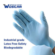 Load image into Gallery viewer, Wostar Nitrile Disposable Gloves 2.5 Mil Pack of 100, Latex Free Safety Working Gloves for Food Handle or Industrial Use
