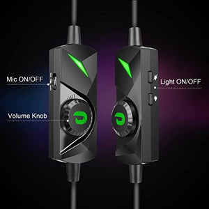 Jeecoo J65 USB Gaming Headset for PC - 7.1 Surround Sound Heavy Bass Headphones with Unique Cushion Pads, Clear and Crystal Microphone - Plug & Play for Laptop Computers