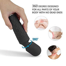 Load image into Gallery viewer, Allovers Personal Magic Waterproof Wand Massager, Mini Handheld Rechargeable Neck Shoulder Back Body Massage with 8 Powerful Speeds&amp;20 Pulsating Patterns for Sports Recovery &amp; Muscle Aches (Black)
