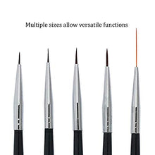 Load image into Gallery viewer, Winstonia 5 pcs Nail Art Brushes Set Liner Striping Brush for Strokes, Details Painting, Blending, Elongated Lines - FINE LINE
