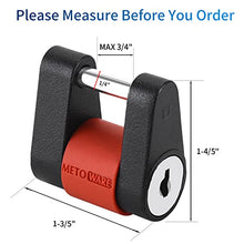 Load image into Gallery viewer, METOWARE Trailer Coupler Lock, 1/4” Dia, 3/4” Span Heavy-Duty Steel Trailer Tongue Lock for Tow Boat RV Truck Car&#39;s Coupler with Anti-Rattle Rubber Rings (1 Pack)
