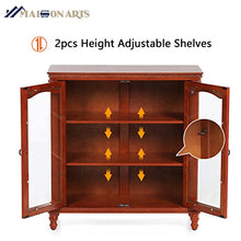 Load image into Gallery viewer, MAISON ARTS Buffet &amp; Sideboard Kitchen Storage Cabinet w/Adjustable Shelves Buffet Cabinet w/Glass Doors China Cabinet for Kitchen Dining Room Living Room, Embossed Frame
