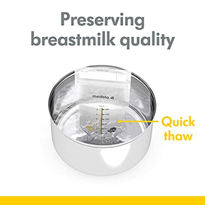 Medela Breastmilk Storage Bags Ready to Use Breast Milk Storing Bags for Breastfeeding Self Standing Bag Space Saving Flat Profile Hygienically PreSealed 6 Ounce, White, 50 Count