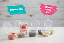 Load image into Gallery viewer, 50 Pack BPA-Free Disposable Baby Food Freezer Storage Containers Hinged Lids (3 oz) Labels | Leak-Proof | Travel Snack Cups | Store Homemade, Organic Purees | Freezer Dishwasher Safe
