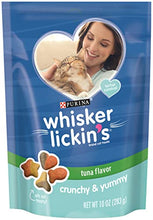 Load image into Gallery viewer, Purina Whisker Lickin's Cat Treats, Crunchy &amp; Yummy Chicken &amp; Tuna Flavors - (4) 10 oz. Pouches
