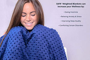 SAFR Home Therapy Weighted Blanket & Removable Cover (60"x80" | 15lbs, Grey)