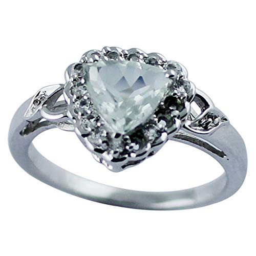 Carillon Stunning Green Amethyst Natural Gemstone Trillion Shape Wedding Ring 925 Sterling Silver (Yellow Gold Plated) Jewelry For Women for Men