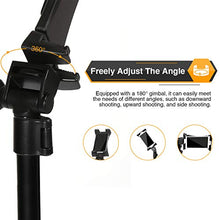 Load image into Gallery viewer, Tripod Stand for iPad, MECO Tablet Tripod Stand Height Adjustable 360 Rotating Tablet Stand Foldable Phone Tripod Stand for All 4.7"-12.9" Phone or Tablet, Camera and Ring Light, Carrying Bag as Gifts
