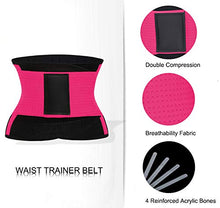 Load image into Gallery viewer, Waist Trainer Belt for Women &amp; Man - Waist Cincher Trimmer Weight Loss Ab Belt - Slimming Body Shaper Belt (Hot Pink, Medium)
