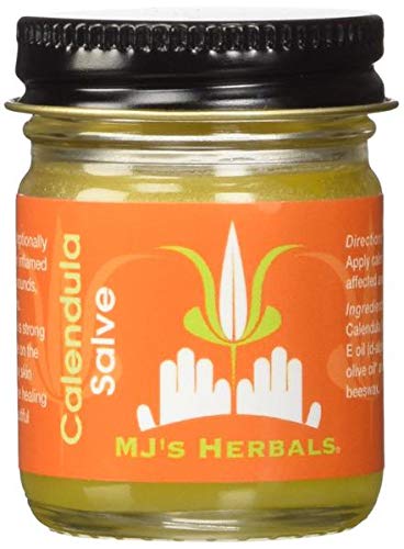 MJ’s Herbals Calendula Salve | Skin Soothing Balm, Eczema Cream, Diaper Rash, Scar Treatment, Bug Bite Itch Relief | Organic Calendula, Propolis Beeswax (4 oz)