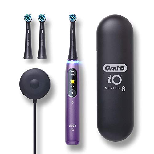 Oral-B iO Series 8 Electric Toothbrush with 2 Replacement Brush Heads, Violet Ametrine