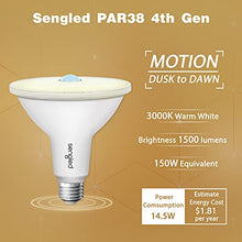 Load image into Gallery viewer, Sengled Motion Sensor Flood Lights Outdoor Dusk to Dawn Security Light Bulbs, E26 PAR38 Motion Activated 3000K Warm White, 1500LM, Waterproof LED Light Bulbs for Porch, Driveways,2 Pack 4th Gen
