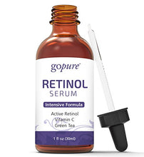 Load image into Gallery viewer, goPure Retinol Face Serum - Anti Aging &amp; Anti Inflammatory Complex with Vitamin E &amp; Vitamin C - Antioxidant Anti Wrinkle Facial Serum for Men &amp; Women - Cruelty Free
