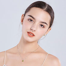 Load image into Gallery viewer, 2ct Peridot Jewelry Set Sterling Silver Pendant Necklace Stud Earrings August Birthstone Gemstone for Women
