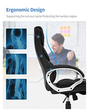 Load image into Gallery viewer, Office Chair Computer High Back Adjustable Ergonomic Desk Chair Executive PU Leather Swivel Task Chair with Armrests Lumbar Support (Black)
