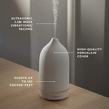 Load image into Gallery viewer, Vitruvi Stone Diffuser, Ceramic Ultrasonic Essential Oil Diffuser for Aromatherapy, White, 90ml Capacity
