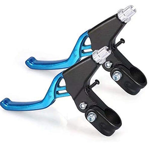 1 Pair Bicycle Brake Lever, V-Brake Handlebar Aluminium Alloy Bike Brake Handle Universal 2.2cm for Most Bicycle, Road Bike, Mountain Bike (Blue)