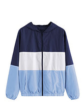Load image into Gallery viewer, SweatyRocks Women&#39;s Casual Jackets Lightweight Hooded Windbreaker Outdoor Hiking Color Block S
