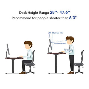 Flexispot Standing Desk 48 x 30 Inches Height Adjustable Desk Electric Sit Stand Desk Home Office Desks Whole-Piece Desk Board (Black Frame + 48 in Blacktop)