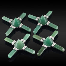 Load image into Gallery viewer, mookaitedecor Green Aventurine Pyramid Energy Generator with 4 Healing Crystal Points Stone for Chakra Reiki Balancing Meditation
