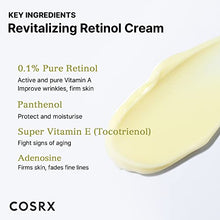Load image into Gallery viewer, COSRX Retinol 0.1 Cream | Anti-aging Cream with 0.1% Retinol | Reduce Wrinkles, Fine Lines, and Signs of Aging | Not Tested on Animals, No Parabens

