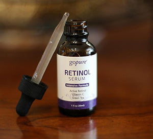 goPure Retinol Face Serum - Anti Aging & Anti Inflammatory Complex with Vitamin E & Vitamin C - Antioxidant Anti Wrinkle Facial Serum for Men & Women - Cruelty Free