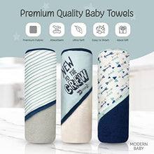 Load image into Gallery viewer, MODERN BABY 3 Pack Hooded Baby Bath Towel Set for Newborns Infants &amp; Toddlers, Boys &amp; Girls Baby Hooded Towels
