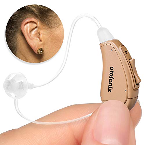 OTOFONIX Elite Digital Hearing Amplifier to Aid and Assist Hearing, Noise Cancelling (Right, Beige)