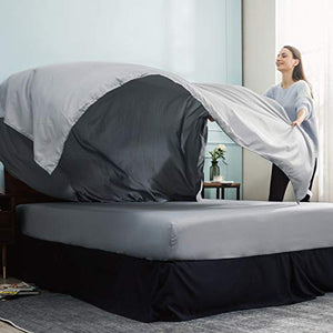 Bedsure Bed in A Bag Comforter Sets Black/Light Grey Twin Size - Microfiber Reversible Bedding Sets 6 Pieces (1 Comforter, 1 Pillow Sham, 1 Flat Sheet, 1 Fitted Sheet, 1 Bed Skirt, 1 Pillowcase)