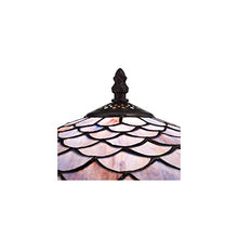 Load image into Gallery viewer, Traditional Antique Accent Table Lamp 18" High Deep Brown Blue Shell Tiffany Style Glass Shade for Bedroom Bedside - Robert Louis Tiffany
