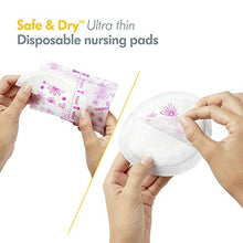 Load image into Gallery viewer, Medela Safe &amp; Dry Ultra Thin Disposable Nursing Pads, 120 Count Breast Pads for Breastfeeding, Leakproof Design, Slender and Contoured for Optimal Fit and Discretion
