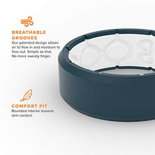 Load image into Gallery viewer, Groove Life Silicone Wedding Ring for Men - Breathable Rubber Rings for Men, Lifetime Coverage, Unique Design, Comfort Fit Mens Ring - Edge Original Deep Stone Grey Size 9
