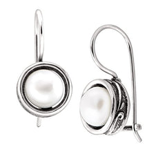 Load image into Gallery viewer, Silpada 'Modern Fairytale' 18 mm Freshwater Cultured Pearl Drop Earrings in Sterling Silver
