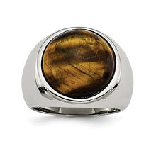 Load image into Gallery viewer, ICE CARATS Stainless Steel Tigers Eye Band Ring Size 10.00 Man Fashion Jewelry for Dad Mens Gifts for Him
