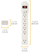 Load image into Gallery viewer, AmazonBasics 6-Outlet Surge Protector Power Strip, 6-Foot Long Cord, 790 Joule - White

