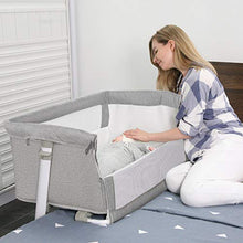 Load image into Gallery viewer, Baby Bassinet,RONBEI Bedside Sleeper,Baby Bed to Bed,Babies Crib Bed, Adjustable Portable Bed for Infant/Baby Boy/Baby Girl/Newborn (Light Grey)
